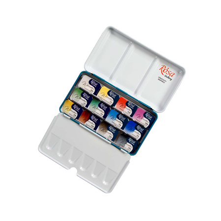 Farby akwarelowe w kostkach Urban Sketching w metalowej kasetce 12 kolorów
