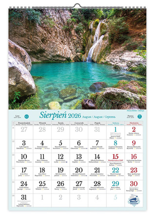 Kalendarz 2026 ścienny Magiczne wodospady A3 VD13