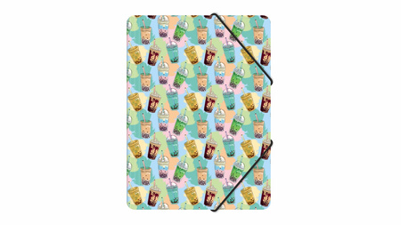 Teczka z gumką A4 pp z nadrukiem bubble tea