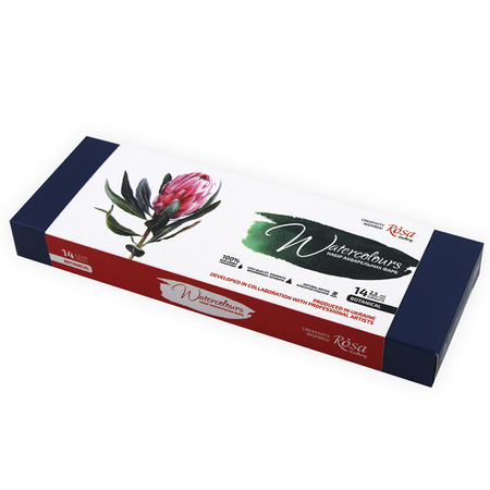 Farby akwarelowe w kostkach Botanyca w metalowej kasetce 14 kolorów