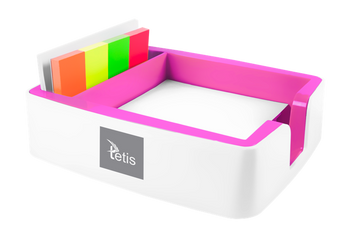 Przybornik na karteczki i wizytówki różowy