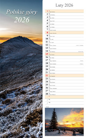 Kalendarz 2026 paskowy Polskie góry