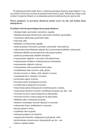 Gumowe ucho ćwiczenia percepcji słuchowej dla dzieci w młodszym wieku szkolnym