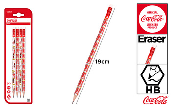 Ołówki z elementami Coca-Cola blister 4 sztuki