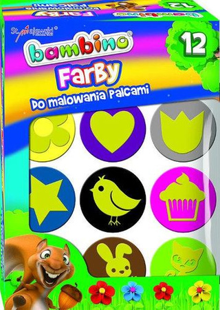 Farba do malowania palcami Bambino 12 kolorów