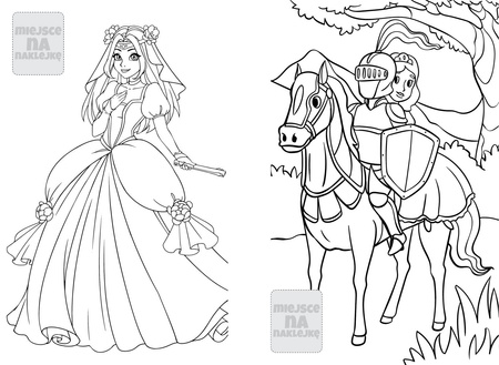 Księżniczki i rycerze. Baw się i koloruj