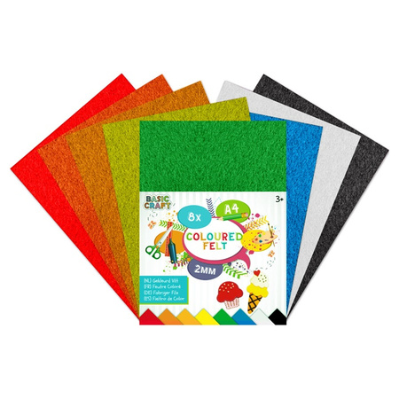 Filc dekoracyjny A4 8 arkuszy