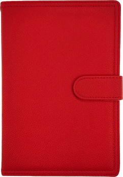 Kalendarz 2026 A5 dzienny z zapięciem ekoskóra czerwony