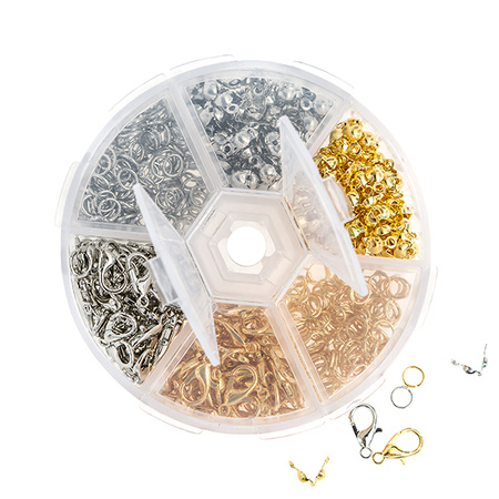 Zestaw półfabrykatów do biżuterii srebrne i złote 500 szt.