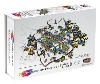 Puzzle 112 drewniane kolorowe Dwupłatowiec