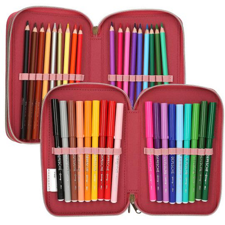 Piórnik potrójny z wyposażeniem Top Model Leoheart 13639A