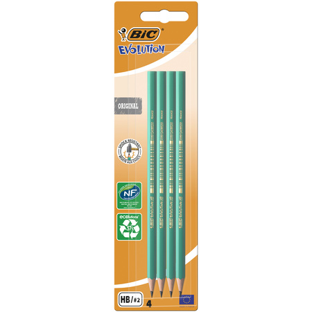 Ołówek HB bez gumki Evolution Original 650 BIC Blister 4szt