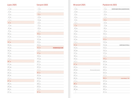 Kalendarz akademicki 2025/2026 A5T PCV bezbarwny MAPA