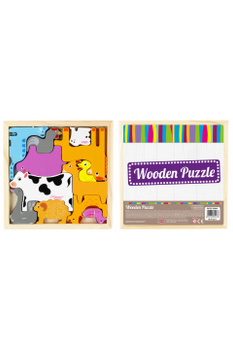 Układanka drewniana 12 elementów Zwierzęta domowe