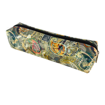 Piórnik szkolny młodzieżowy prostokąt kostka Paisley Gold