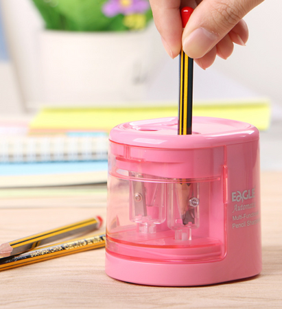 Temperówka na baterie dwuotworowa różowa EAGLE EG-5161USB