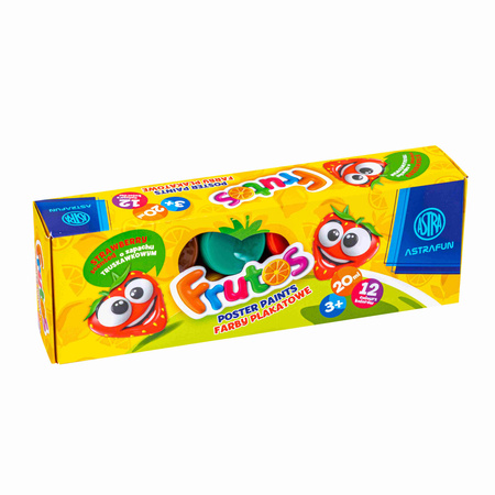 Farby plakatowe zapachowe Astra Frutos 12 kolorów po 20 ml