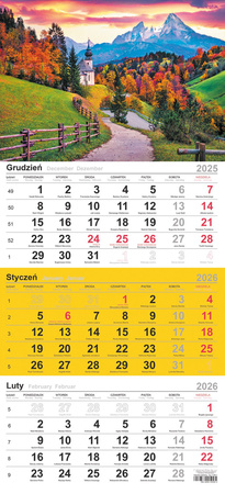 Kalendarz 2026 trójdzielny Krajobraz górski
