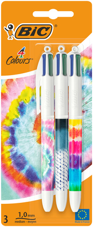 Długopis AST 4 Colours Message Tie Dye BIC  blister 3 szt.