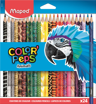 Kredki ołówkowe trójkątne Colorpeps Animals Maped 24 kolory