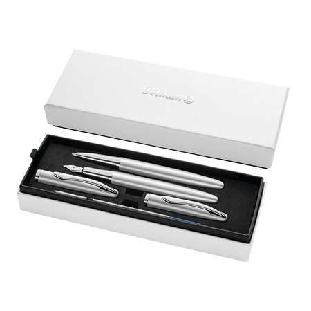 Pióro wieczne Pelikan +pióro kulkowe Jazz Noble Elegance Silver