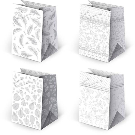 Torebki prezentowe T5-24 białe nowe 10 sztuk