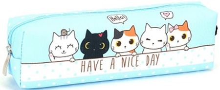 Piórnik YM9336 tuba mała Kotki niebieski