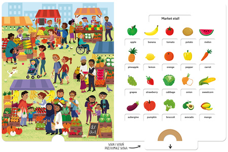 Na zakupach. Słowniczek polsko-angielski. Książka z wysuwankami