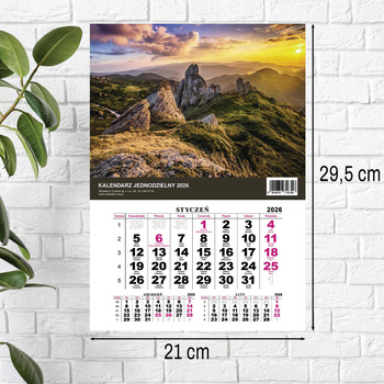 Kalendarz 2026  jednodzielny Góry