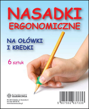 Nasadki ergonomiczne na ołówki i kredki korygujące nieprawidłowy uchwyt 6 sztuk
