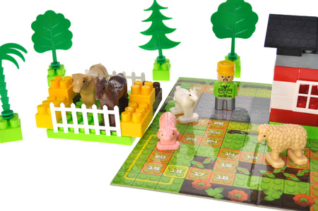 Klocki konstrukcyjne Block&Steps Wesoła farma + Gra planszowa 3w1
