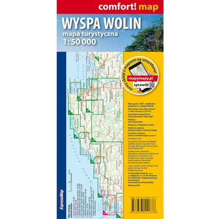 Wyspa Wolin 1:50 000 Woliński Park Narodowy mapa turystyczna laminat 2024