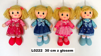 Lalka pluszowa 30cm L0222 1szt.mix