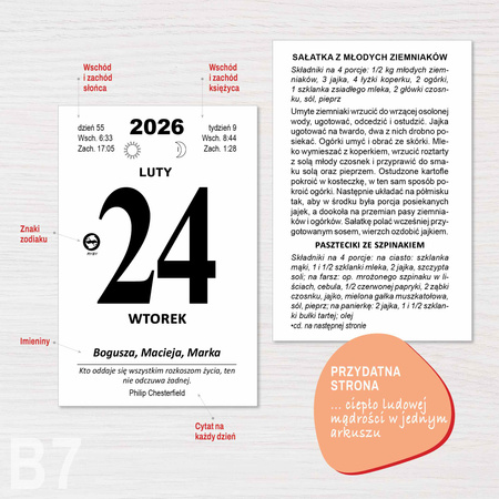 Kalendarz 2026 Rodzinny B7 zdzierak