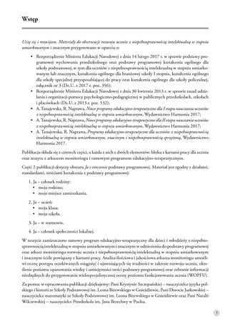 Uczę się i rozwijam arkusz monitoringu część 2 materiały do obserwacji rozwoju ucznia z niepełnosprawnością intelektualną w stopniu umiarkowanym i znacznym