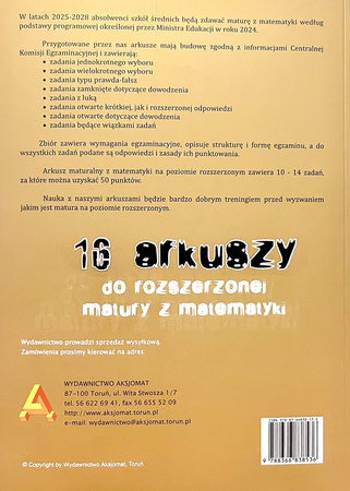 Arkusze maturalne z matematyki poziom rozszerzony 2025-2028