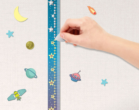 Miarka wzrostu zdrapka dla chłopców kosmiczna przygoda