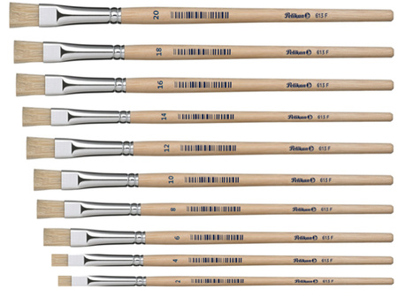 Pędzel płaski 613f (8,10,12) 3 szt. Pelikan