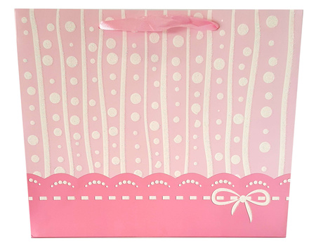 Torebki prezentowe matowe brokatowe kropki JP1449B 12 sztuk