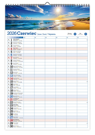 Kalendarz 2026 ścienny Organizer A3 V2