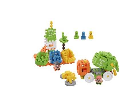 Klocki konstrukcyjne Waffle mini City Śmieciarka 148 elementów