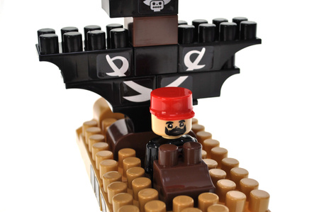 Klocki konstrukcyjne Block&Steps Statek Piracki +Gra planszowa 3w1