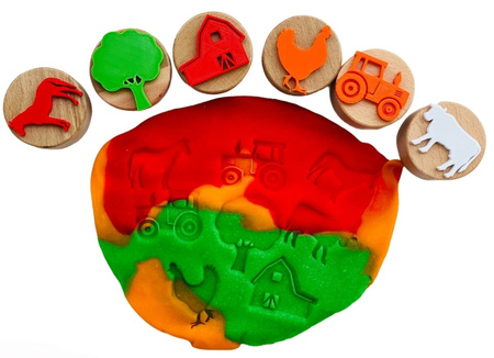 Zestaw drewnianych stempli Farma