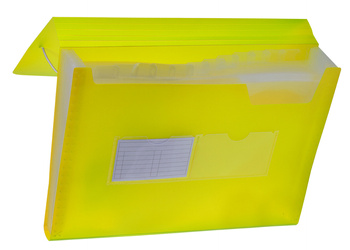 Teczka A4 PP harmonijkowa z gumką narożną żółta