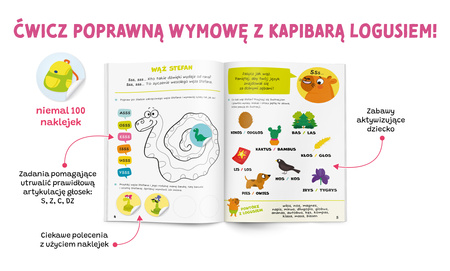 Nie seplenię. Kapitan Nauka. Zabawy logopedyczne. Kapibara Loguś