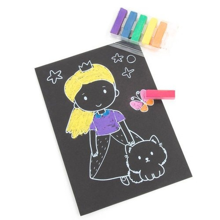 Zestaw rysunkowy z pastelami Księżniczki Kidea 6 kolorów