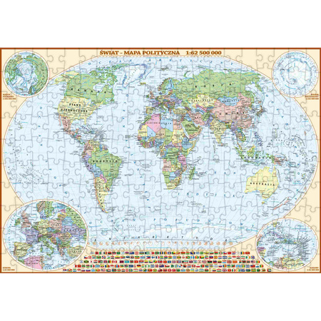 Puzzle 200 Świat polityczny mapa