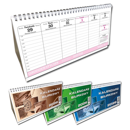 Kalendarz 2026 biurkowy poziomy mały 1szt.mix