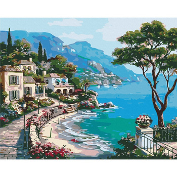 Malowanie po numerach BRUSHME 40x50 cm nabrzeże włoskie