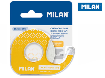 Taśma Milan dwustronna 15mmx10m z dyspenserem na blistrze